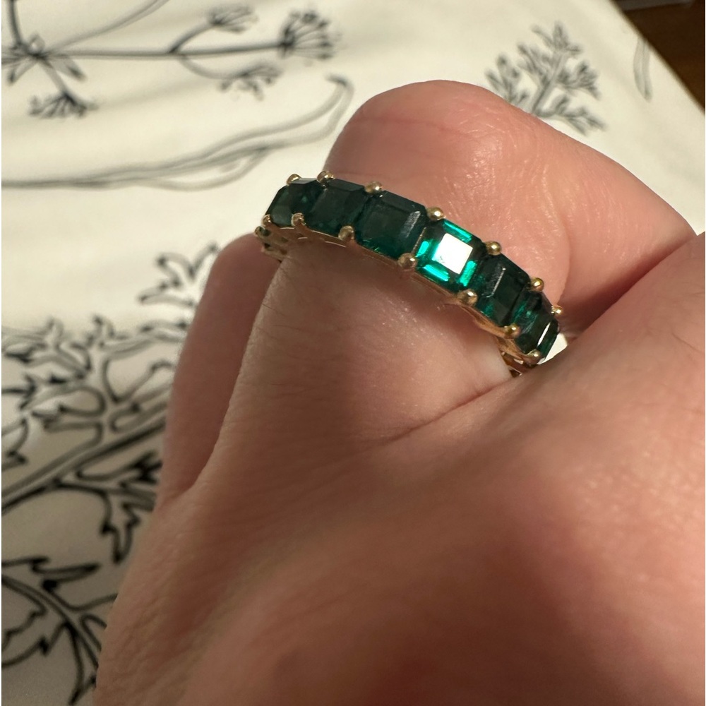 Emerald cut eternity ring